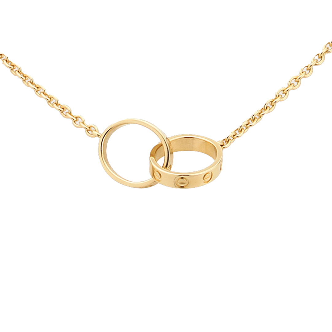 LOVE NECKLACE DOUBLE RING | GOUD