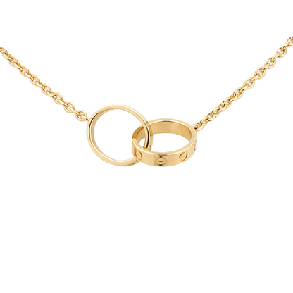 LOVE NECKLACE DOUBLE RING | GOUD