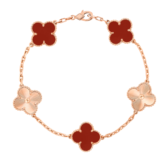 CLOVER BRACELET DELUXE | ROOD & ROSÉ GOUD