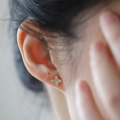 FLOWER EARRINGS | ZILVER OF GOUD