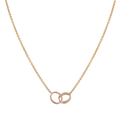LOVE NECKLACE DOUBLE RING | ROSÉ GOUD