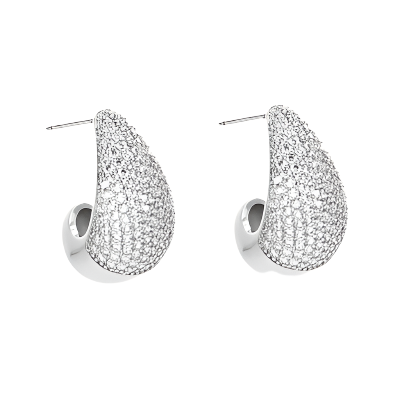 WATERDROP EARRINGS | DIAMANT ZILVER