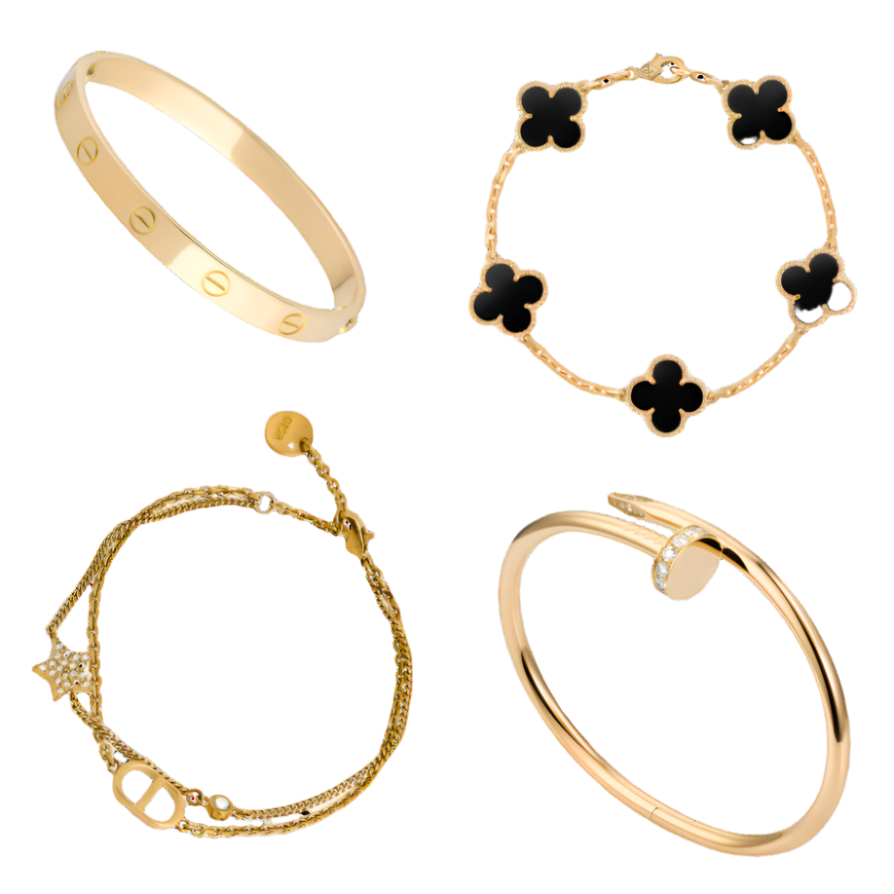 SET OF 4 BRACELETS | ZWART MET GOUD EDITIE