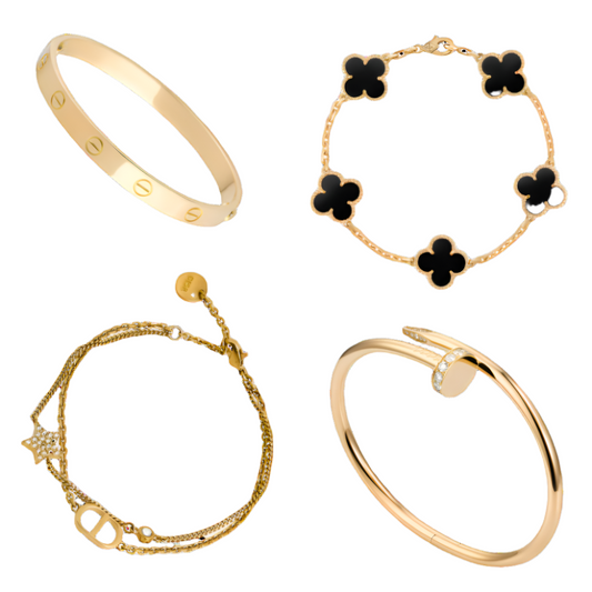 SET OF 4 BRACELETS | ZWART MET GOUD EDITIE