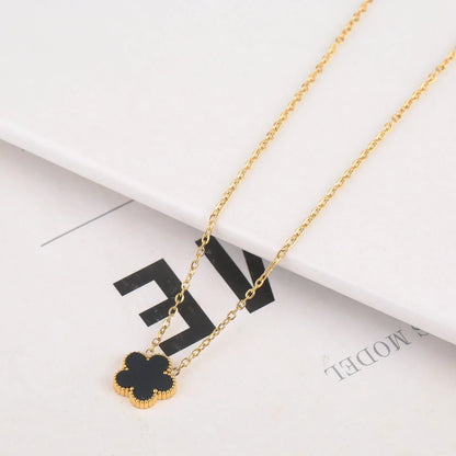 CLOVER NECKLACE GOLD | ZWART