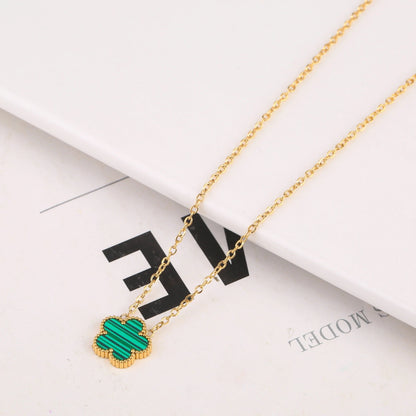 CLOVER NECKLACE GOLD | GROEN